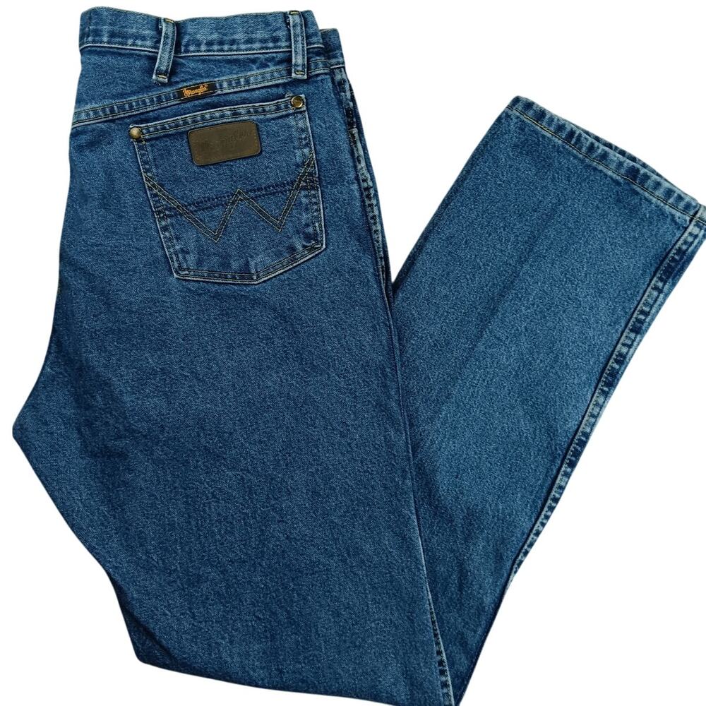 Wrangler George‎ Strait Jeans Mens 37X35 Stonewash Blue Rodeo Cowboy Tall